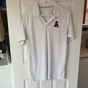 Nike White Polo Shirt with Red Logo